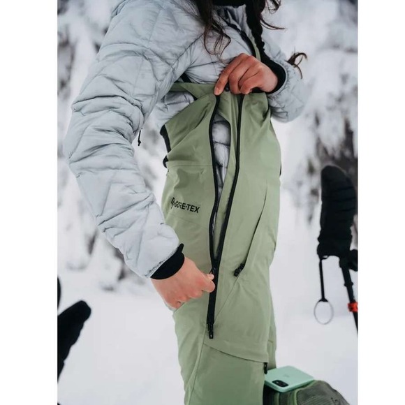 Burton [ak] GORE-TEX 2L Kimmy Bib Pant Hedge Green Ski Snowboard Women's Sz M - Picture 3 of 16